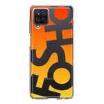 Samsung Galaxy A12 Orange Yellow Clear Funny Text Quote Fosho Hybrid Protective Phone Case Cover