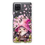 Samsung Galaxy A22 5G Cute Pink Cherry Blossom Gnome Spring Floral Flowers Double Layer Phone Case Cover