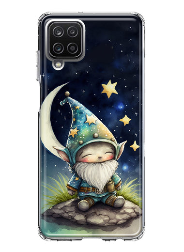Samsung Galaxy A12 Stars Moon Starry Night Space Gnome Hybrid Protective Phone Case Cover