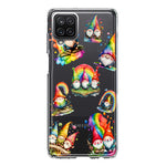 Samsung Galaxy A12 Colorful Neon Glow Rainbow Gnomes Painting Hybrid Protective Phone Case Cover