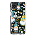 Samsung Galaxy A22 5G Cute White Daisies Gnomes Flowers Floral Double Layer Phone Case Cover