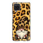 Samsung Galaxy A12 Gnome Sunflower Leopard Hybrid Protective Phone Case Cover