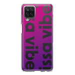 Samsung Galaxy A12 Purple Clear Funny Text Quote Issa Vibe Hybrid Protective Phone Case Cover