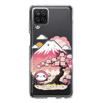 Samsung Galaxy A12 Kawaii Manga Pink Cherry Blossom Fuji Mountain Mochi Girl Hybrid Protective Phone Case Cover