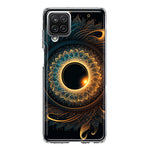 Samsung Galaxy A12 Mandala Geometry Abstract Eclipse Pattern Hybrid Protective Phone Case Cover
