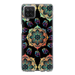Samsung Galaxy A12 Mandala Geometry Abstract Elephant Pattern Hybrid Protective Phone Case Cover