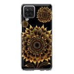 Samsung Galaxy A22 5G Mandala Geometry Abstract Sunflowers Pattern Hybrid Protective Phone Case Cover