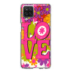 Samsung Galaxy A12 Pink Daisy Love Graffiti Painting Art Hybrid Protective Phone Case Cover