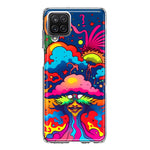 Samsung Galaxy A22 5G Neon Rainbow Psychedelic Trippy Hippie Bomb Star Dream Hybrid Protective Phone Case Cover