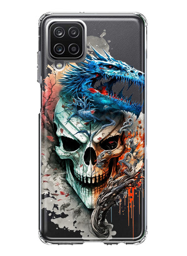 Samsung Galaxy A22 5G Fantasy Blue Dragon Dream Skull Double Layer Phone Case Cover