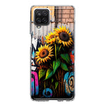 Samsung Galaxy A12 Sunflowers Graffiti Painting Art Hybrid Protective Phone Case Cover