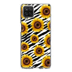 Samsung Galaxy A22 5G White Zebra Sunflowers Polkadots Double Layer Phone Case Cover