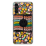 Samsung Galaxy A14 Choose Happy Smiley Face Retro Vintage Groovy 70s Style Hybrid Protective Phone Case Cover