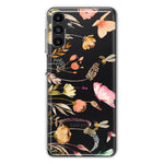 Samsung Galaxy A54 Peach Meadow Wildflowers Butterflies Bees Watercolor Floral Hybrid Protective Phone Case Cover