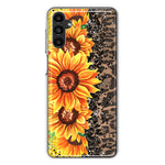 Samsung Galaxy A13 Yellow Summer Sunflowers Brown Leopard Honeycomb Hybrid Protective Phone Case Cover