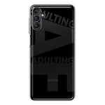 Samsung Galaxy A13 Black Clear Funny Text Quote Adulting AF Hybrid Protective Phone Case Cover