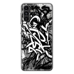 Samsung Galaxy A13 Black White Urban Graffiti Hybrid Protective Phone Case Cover