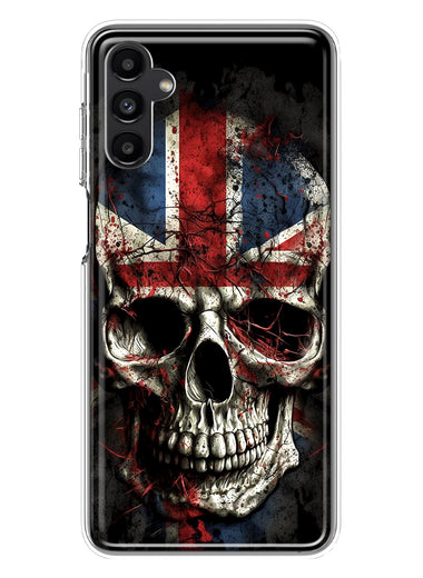 Samsung Galaxy A14 British UK Flag Skull Hybrid Protective Phone Case Cover