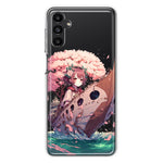 Samsung Galaxy A13 Kawaii Manga Pink Cherry Blossom Japanese Girl Boat Hybrid Protective Phone Case Cover