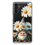 Samsung Galaxy A14 Cute Gnome White Daisy Flowers Floral Hybrid Protective Phone Case Cover