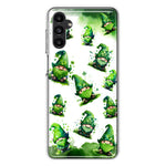 Samsung Galaxy A13 Gnomes Shamrock Lucky Green Clover St. Patrick Hybrid Protective Phone Case Cover