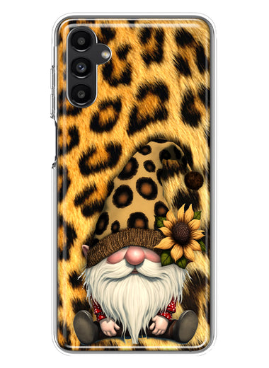 Samsung Galaxy A13 Gnome Sunflower Leopard Hybrid Protective Phone Case Cover
