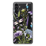 Samsung Galaxy A13 Lavender Dragonfly Butterflies Spring Flowers Hybrid Protective Phone Case Cover