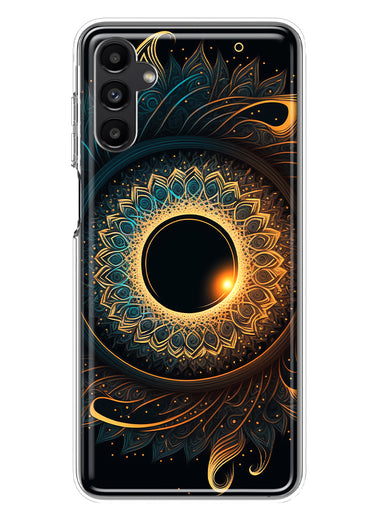 Samsung Galaxy A54 Mandala Geometry Abstract Eclipse Pattern Hybrid Protective Phone Case Cover