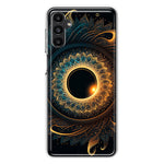 Samsung Galaxy A54 Mandala Geometry Abstract Eclipse Pattern Hybrid Protective Phone Case Cover