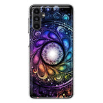 Samsung Galaxy A13 Mandala Geometry Abstract Galaxy Pattern Hybrid Protective Phone Case Cover