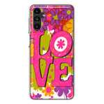 Samsung Galaxy A13 Pink Daisy Love Graffiti Painting Art Hybrid Protective Phone Case Cover
