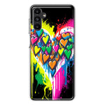 Samsung Galaxy A54 Colorful Rainbow Hearts Love Graffiti Painting Hybrid Protective Phone Case Cover