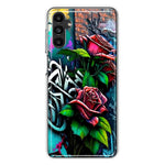 Samsung Galaxy A13 Red Roses Graffiti Painting Art Hybrid Protective Phone Case Cover