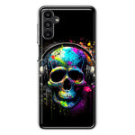 Samsung Galaxy A13 Fantasy Skull Headphone Colorful Pop Art Hybrid Protective Phone Case Cover