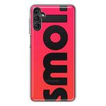 Samsung Galaxy A54 Red Pink Clear Funny Text Quote Smol Hybrid Protective Phone Case Cover