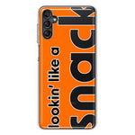 Samsung Galaxy A54 Orange Clear Funny Text Quote Snack Hybrid Protective Phone Case Cover