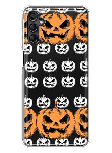 Samsung Galaxy A13 Halloween Spooky Horror Scary Jack O Lantern Pumpkins Hybrid Protective Phone Case Cover