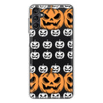 Samsung Galaxy A13 Halloween Spooky Horror Scary Jack O Lantern Pumpkins Hybrid Protective Phone Case Cover