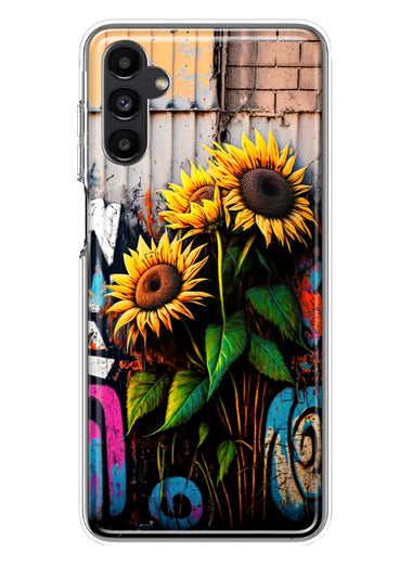 Samsung Galaxy A54 Sunflowers Graffiti Painting Art Hybrid Protective Phone Case Cover