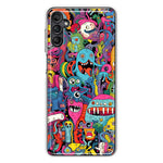 Samsung Galaxy A54 Psychedelic Trippy Happy Aliens Characters Hybrid Protective Phone Case Cover