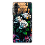 Samsung Galaxy A54 White Roses Graffiti Wall Art Painting Hybrid Protective Phone Case Cover