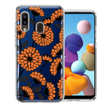 Samsung Galaxy A20 Orange Chrysanthemum Flowers Design Double Layer Phone Case Cover