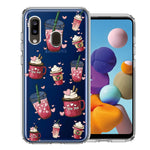 Samsung Galaxy A20 Coffee Lover Valentine's Hearts Pink Drink Latte Double Layer Phone Case Cover