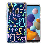 Samsung Galaxy A20 Leopard Easter Bunny Candy Colorful Rainbow Double Layer Phone Case Cover
