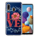 Samsung Galaxy A20 Love Like Jesus Flower Text Christian Double Layer Phone Case Cover