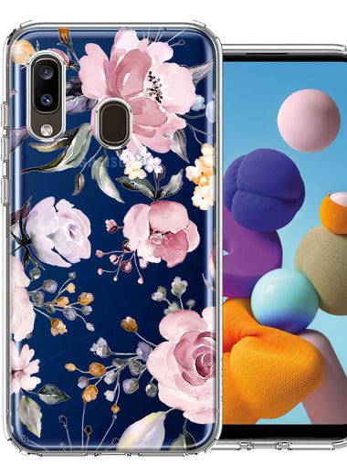 For Samsung Galaxy A20 Soft Pastel Spring Floral Flowers Blush Lavender Phone Case Cover