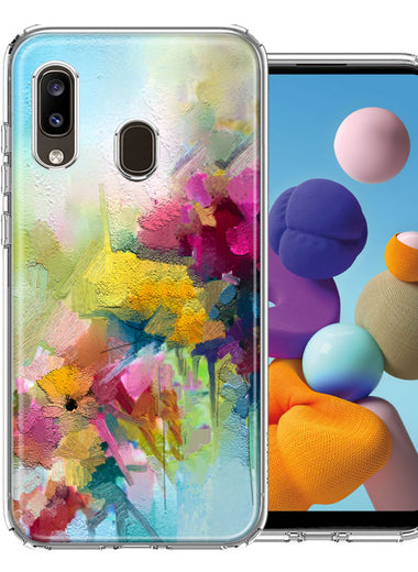 For Samsung Galaxy A20 Watercolor Flowers Abstract Spring Colorful Floral Painting Phone Case Cover