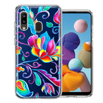 For Samsung Galaxy A20 Bright Colors Rainbow Water Lilly Floral Phone Case Cover