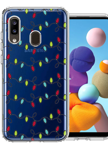 Samsung Galaxy A20 Vintage Christmas Lights Design Double Layer Phone Case Cover