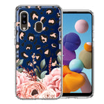 For Samsung Galaxy A20 Classy Blush Peach Peony Rose Flowers Leopard Phone Case Cover